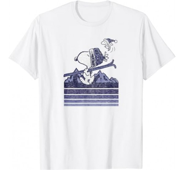 Peanuts - Snoopy Woodstock Ski Stripes T-Shirt